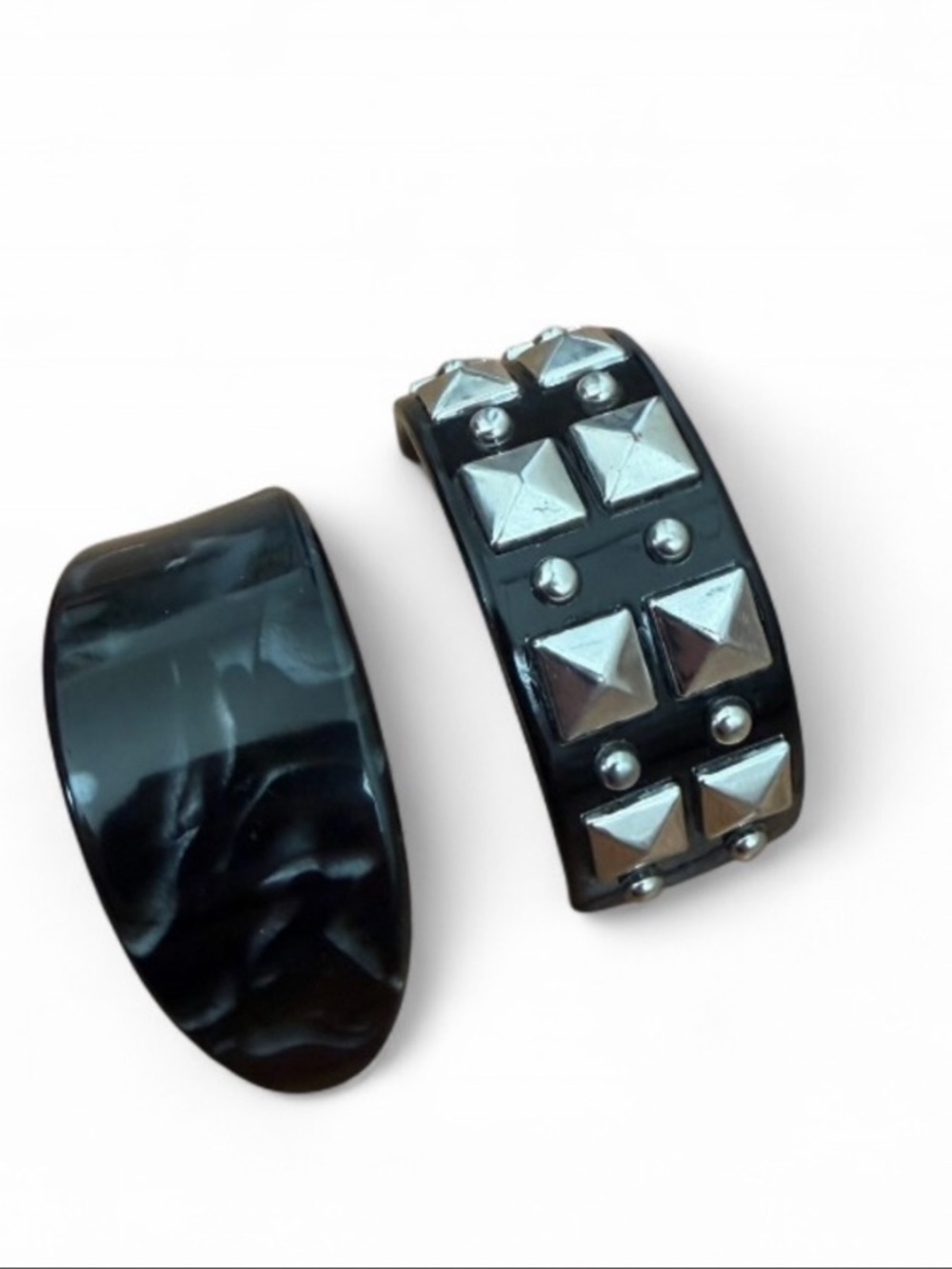 France Luxe/L. Erickson Black Studded Ponytail Clips